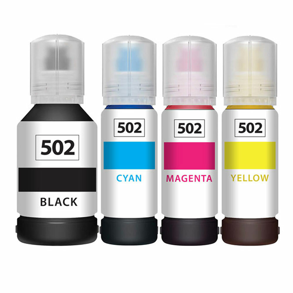 4PK Compatible for Epson 502 Ink Bottles for Expression ET-2700 ET-2750 ET-3700