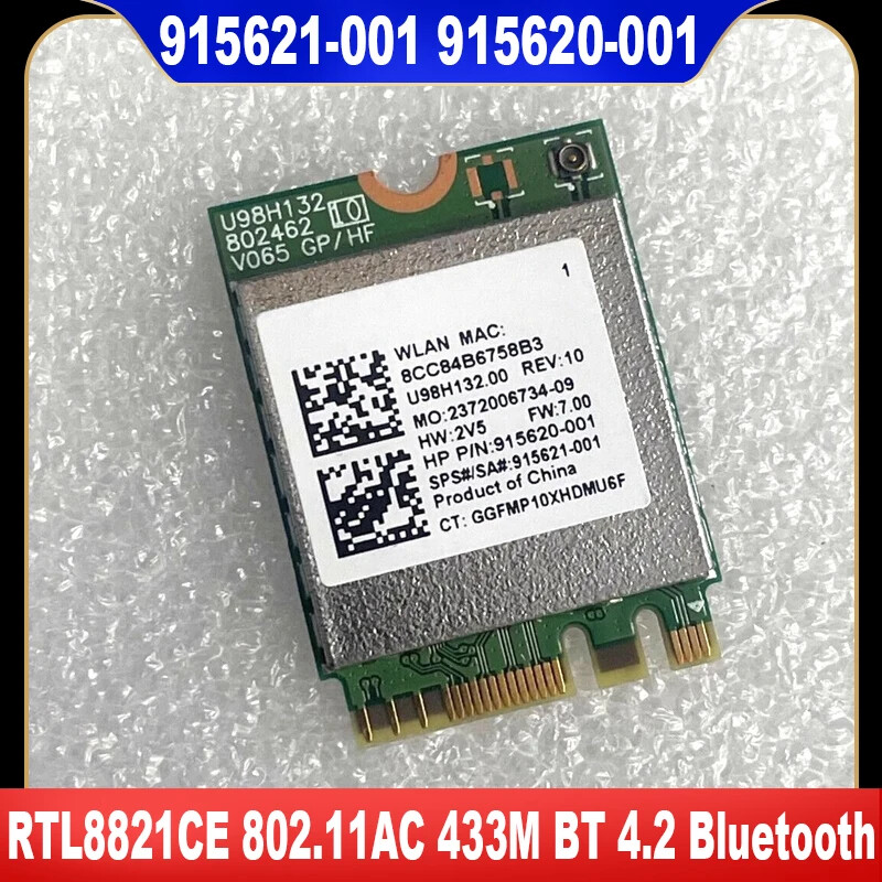 915621-001 RTL8821CE 802.11AC Wifi Wireless Network Card 433M BT 4.2 Bluetooth