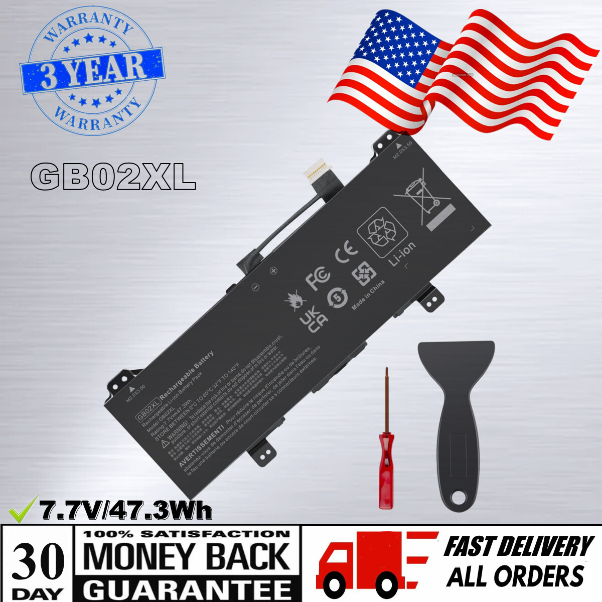 GB02XL Battery for HP Chromebook X360 11 G2 EE HSTNN-IB8W L42550-2C1 L42583-005