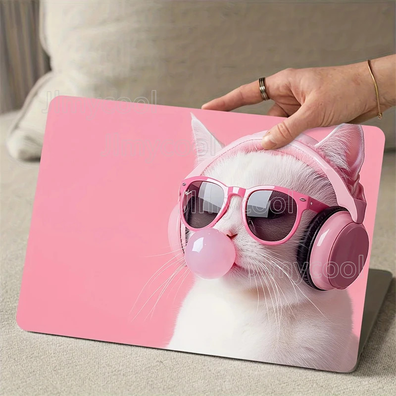 Vinyl Cute Cat Laptop Case Sticker 2pcs Set Scratch Resistant DIY Art Universal
