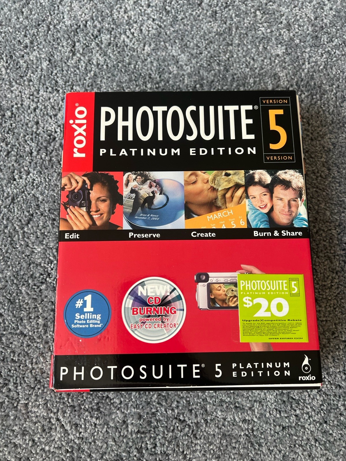 MGI Photosuite 3 III Platinum 41 PG Manual, New Sealed Case, Win10 XP