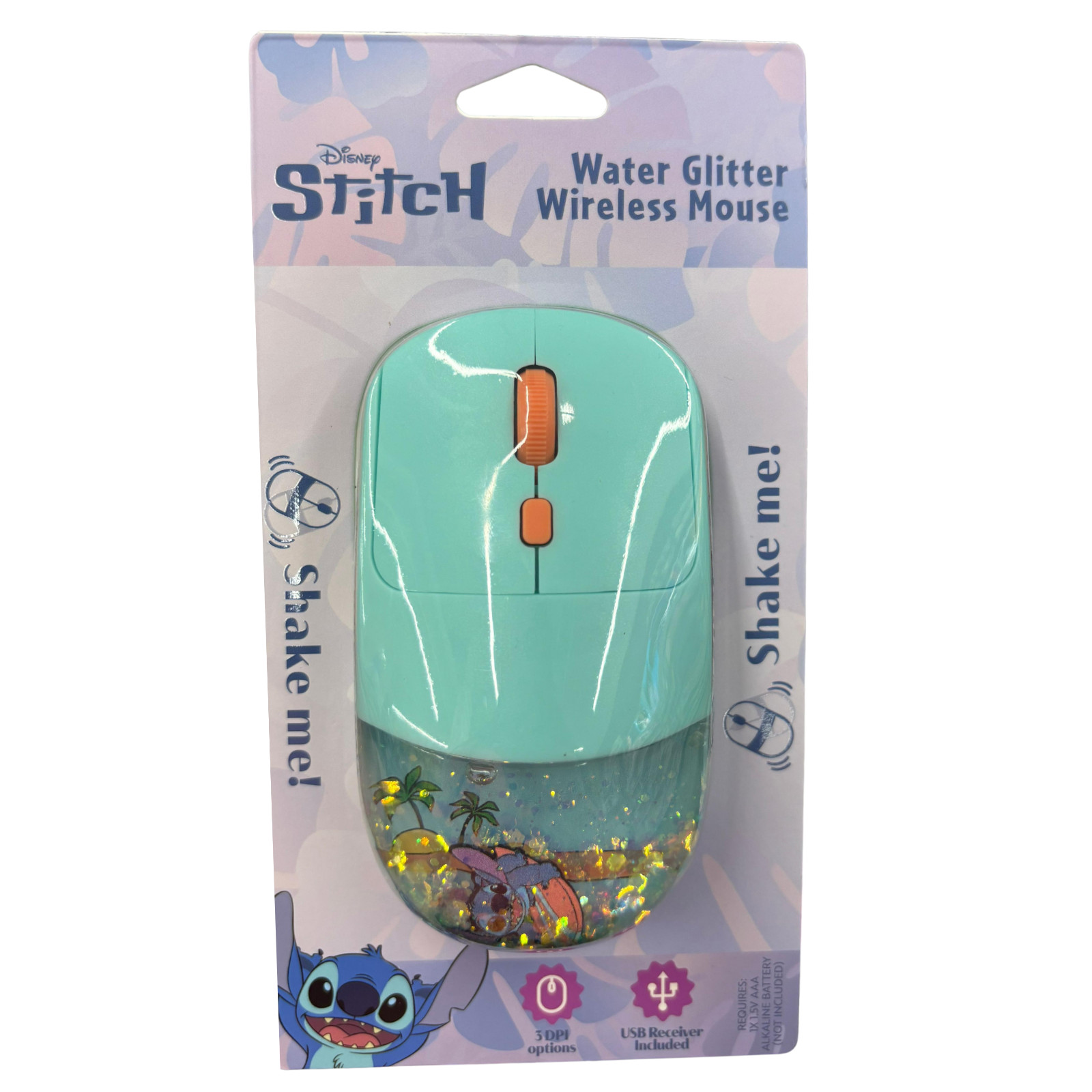 Disney Stitch Wireless Mouse Water Glitter Cute Aesthetic Kawaii USB Optical New