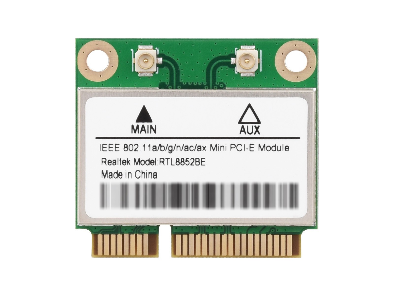 Waveshare Wireless MINIPCIE RTL8852BE NIC Gigabit Dual-Band Wi-Fi 6 802.11AX