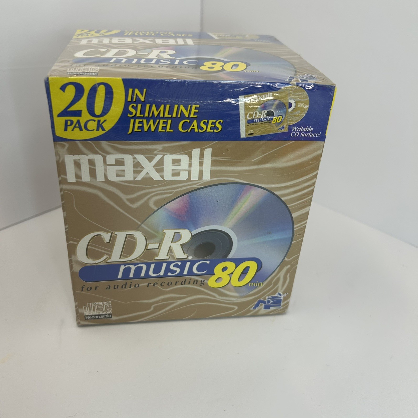 Maxell CD-R Music Blank Media Discs 80min Pack Of 20 w/Slimline Jewel Cases NEW