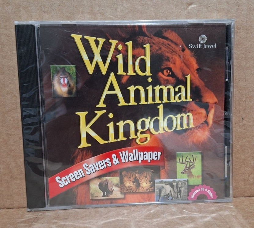 Wild Animal Kingdom Screen Savers & Wallpaper (PC, 1999) by Swift Jewel - New