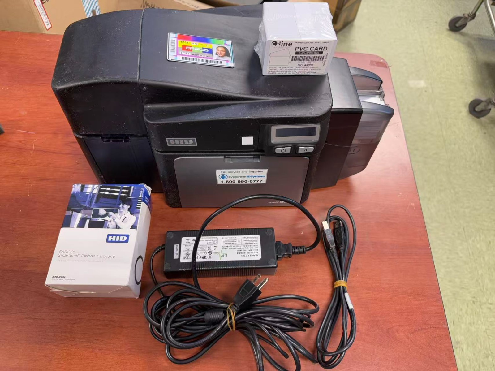HID FARGO DTC4000 Card Printer Encoder Thermal w/Cards and extra Ribbon- Tested