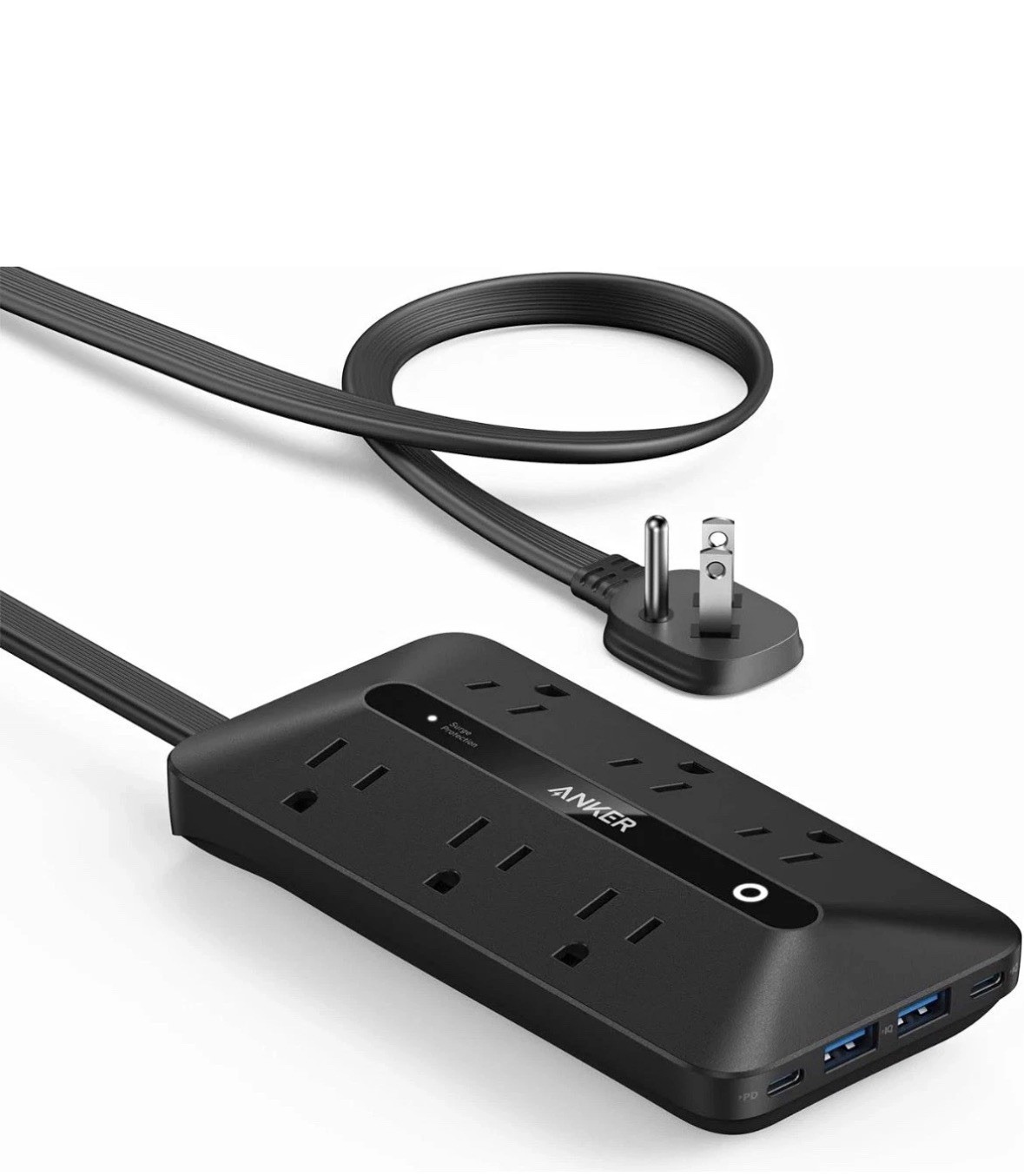 Anker A91F2 10-in-1 Surge Protector Power Strip 6 Outlets 2 USB-A 2 USB-C 5ft