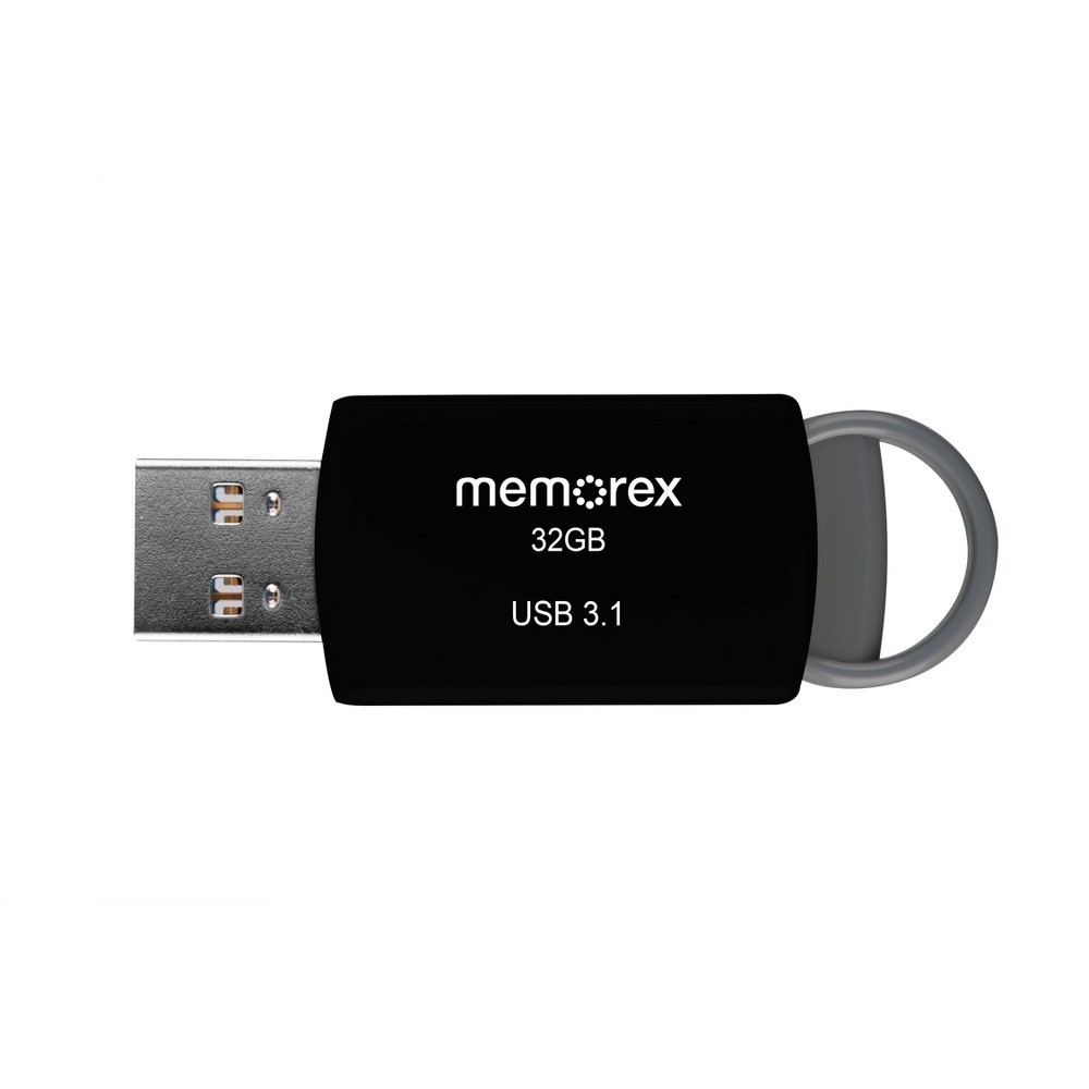 Memorex 32GB USB 3.1 Flash Drive - Black: Retractable Connector, 0.03 Lbs
