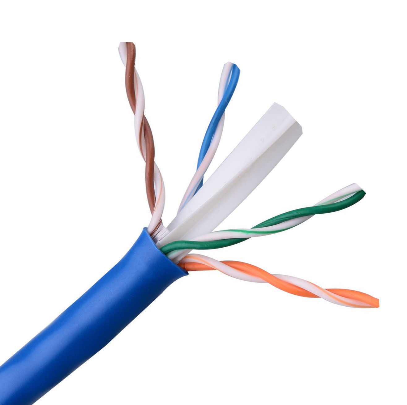 CAT6E Plenum CMP 550MHz Ethernet Cable 23 AWG Pure Copper Blue 1000FT