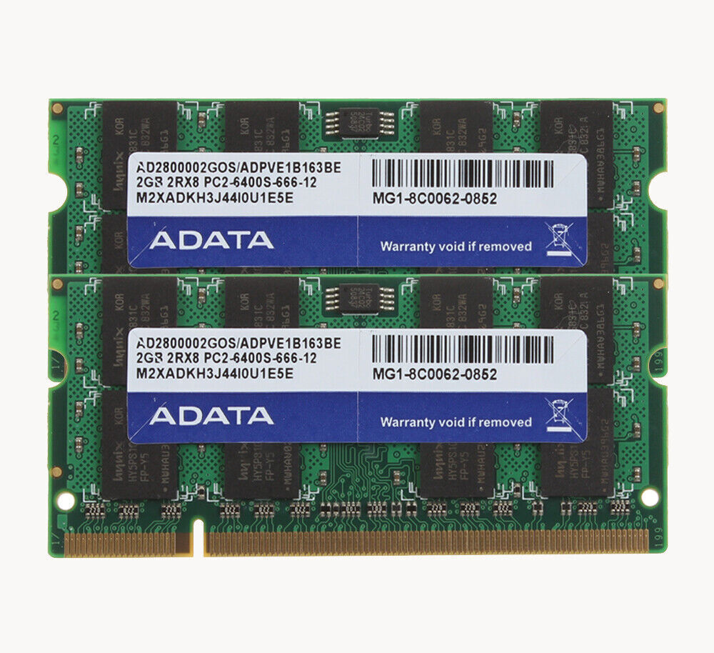 ADATA 4GB 2X 2GB PC2-6400S PC6400 DDR2 800 Mhz 2RX8 SODIMM Laptop Memory RAM @N