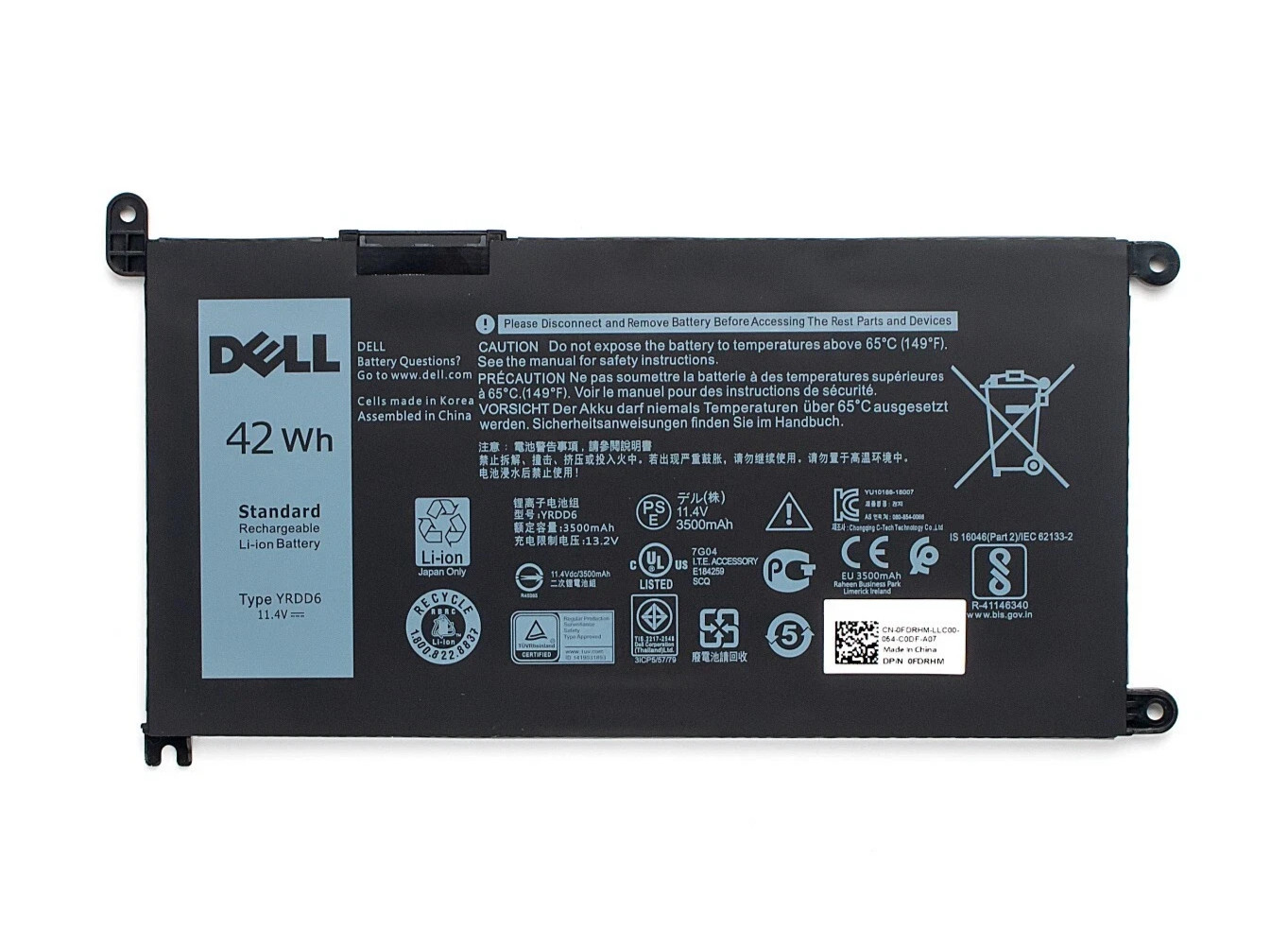 NEW Genuine 42WH YRDD6 Battery For Dell Inspiron 3493 3582 3583 3593 3793 VM732