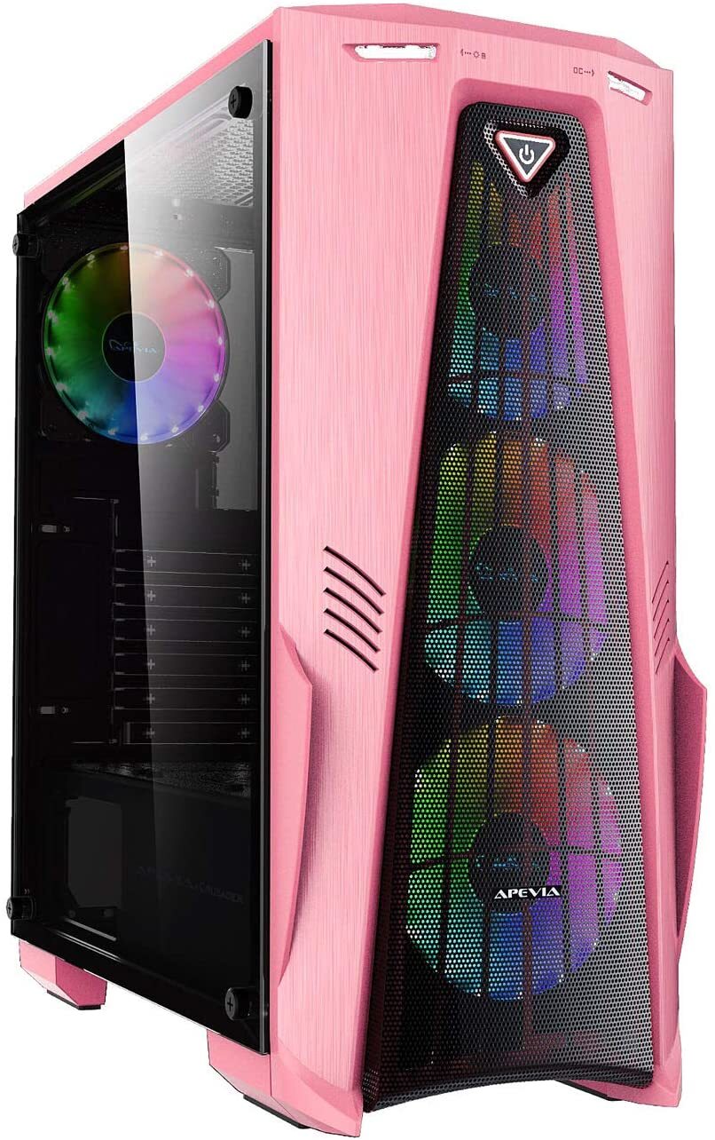 Pink Gaming Desktop PC 4.9 GHZ Intel i7 GeForce RTX 3060 Ti 16GB RAM 1TB SSD RGB