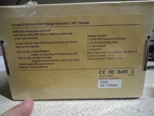 Coredy E300 Mini Wifi Range Extender/ AP/ Router, new sealed