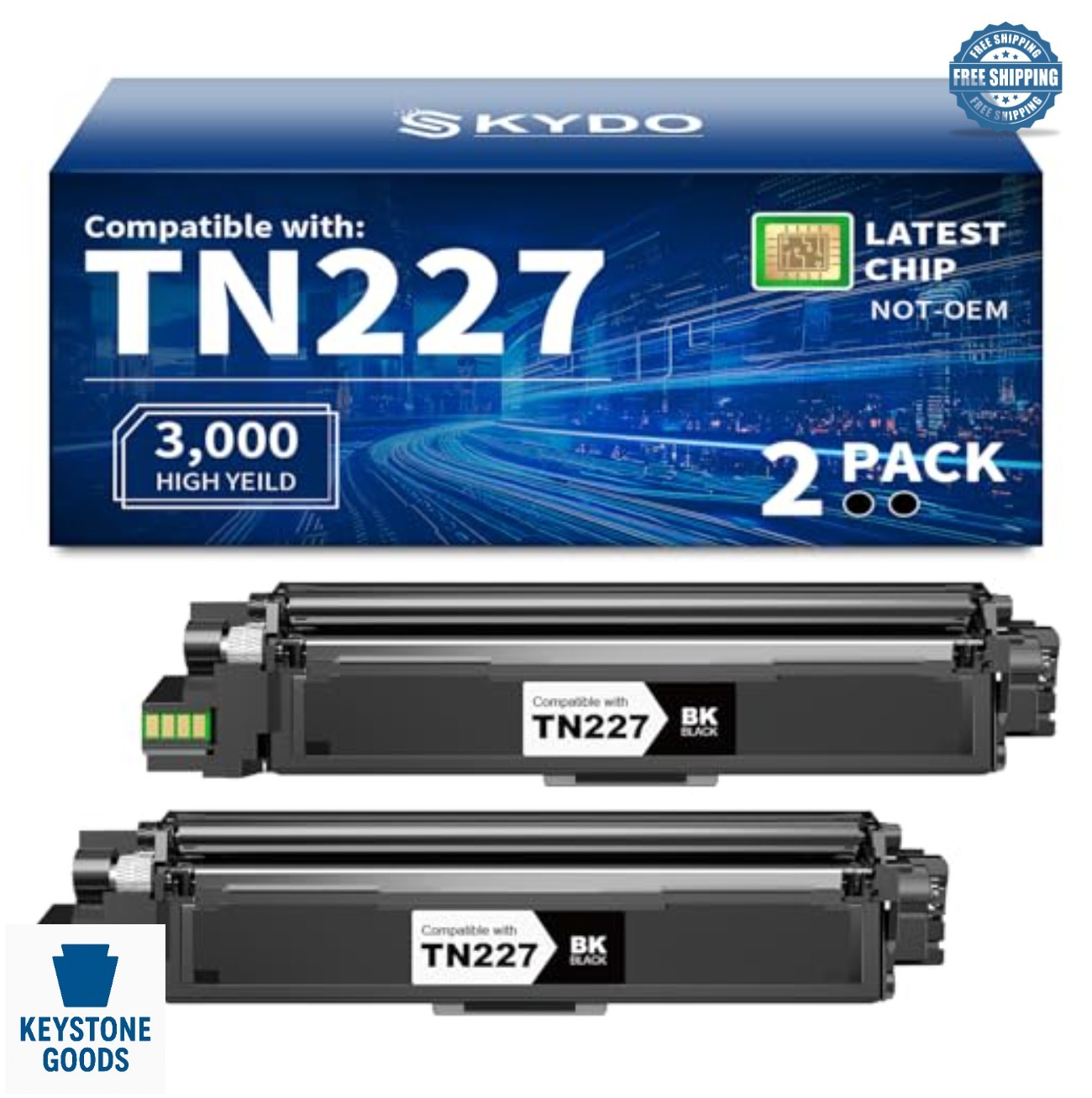 Toner Cartridge 2 Pack Black High Yield 3000 Pages for Laser Printer