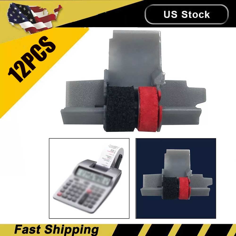 12pcs IR-40T Black & Red Calculator Ink Rollera for CP13 NR42 IR40T Sharp Casio