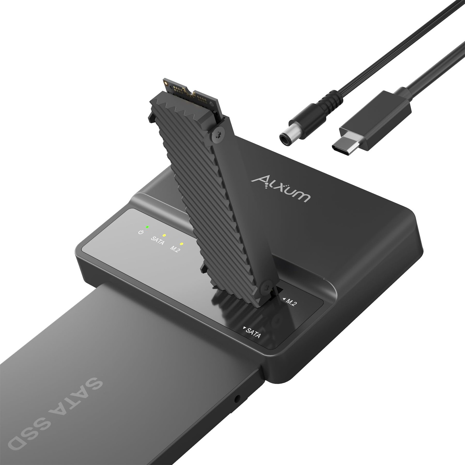 M.2 NVME SATA SSD Enclosure External-- 2 in 1 Tool-Portable 10Gbps USB 3.2 SS...