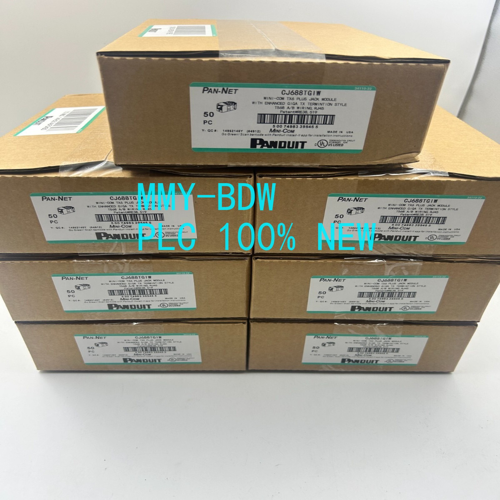 50PC/box Panduit Giga TX Cat6 Jack White CJ688TGIW Freight Free