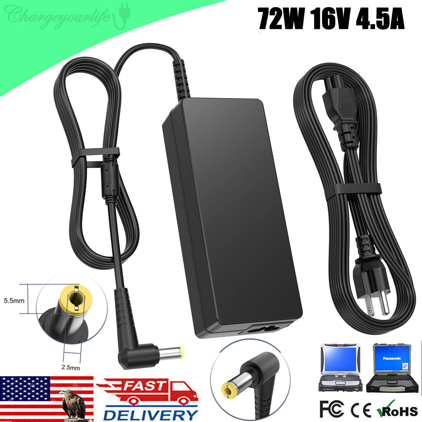 Charger AC Adapter For Panasonic ToughBook CF-C2 CF-20 CF-AA6413CM CF-H2 CF-SX2