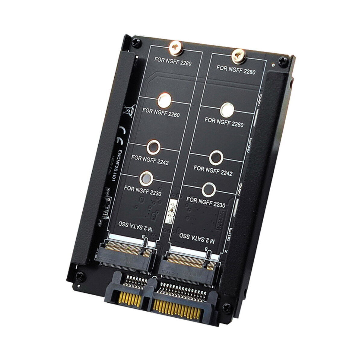 NFHK Dual NGFF B+M Key M.2 SSD Card JBOD Raid0 Span Bridge to 2.5inch SATA