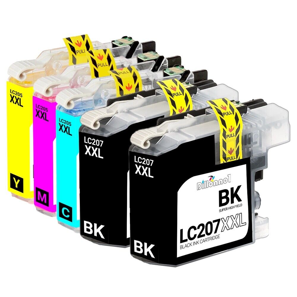 (5) LC207BK LC205C LC205M LC205Y XL  Brother Ink Cartridge Set