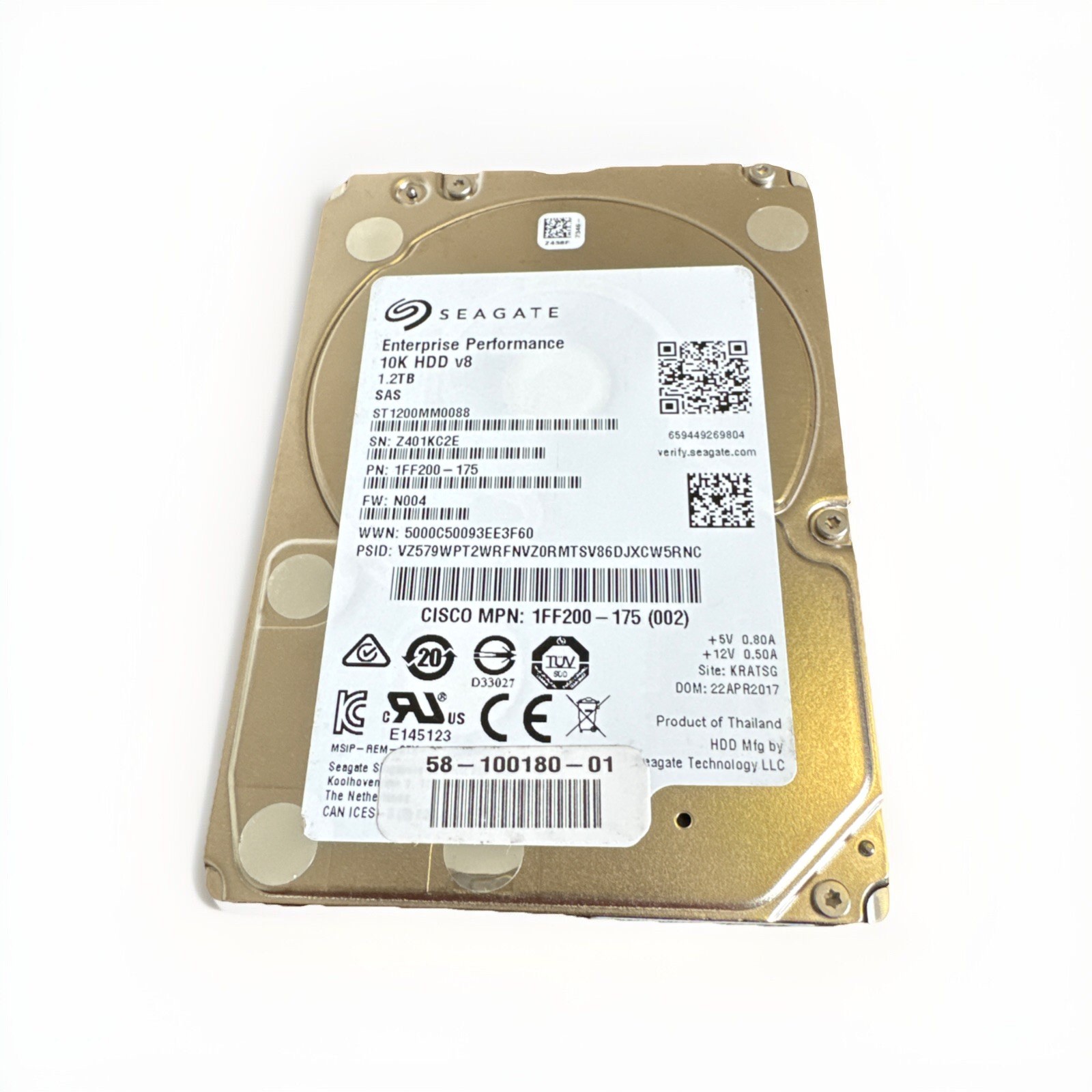 Seagate ST1200MM0088 1.2TB 2.5" 12Gb/s 10K SAS Drive Dell Compatible