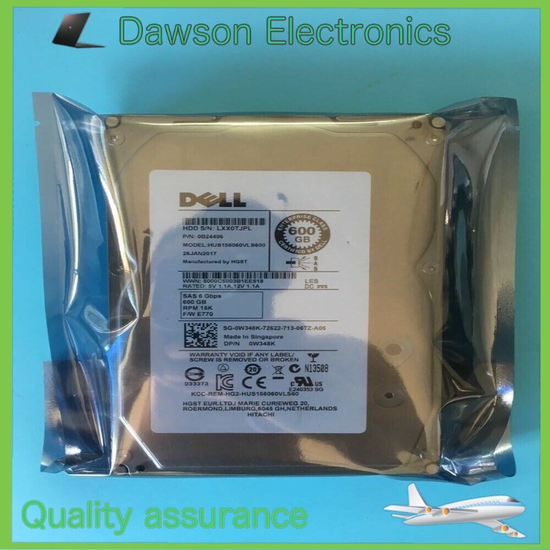 new Dell 0W348K W348K 600GB 15K SAS RPM 3.5" Hard Drive HUS156060VLS60