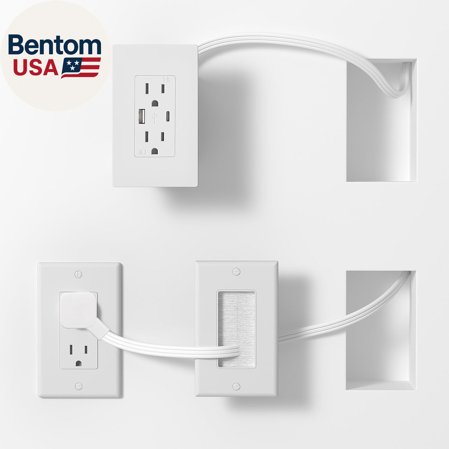 In Wall Cable Management Kit,Recessed Outlet Box for Wall Mount Tv,Recessed Powe