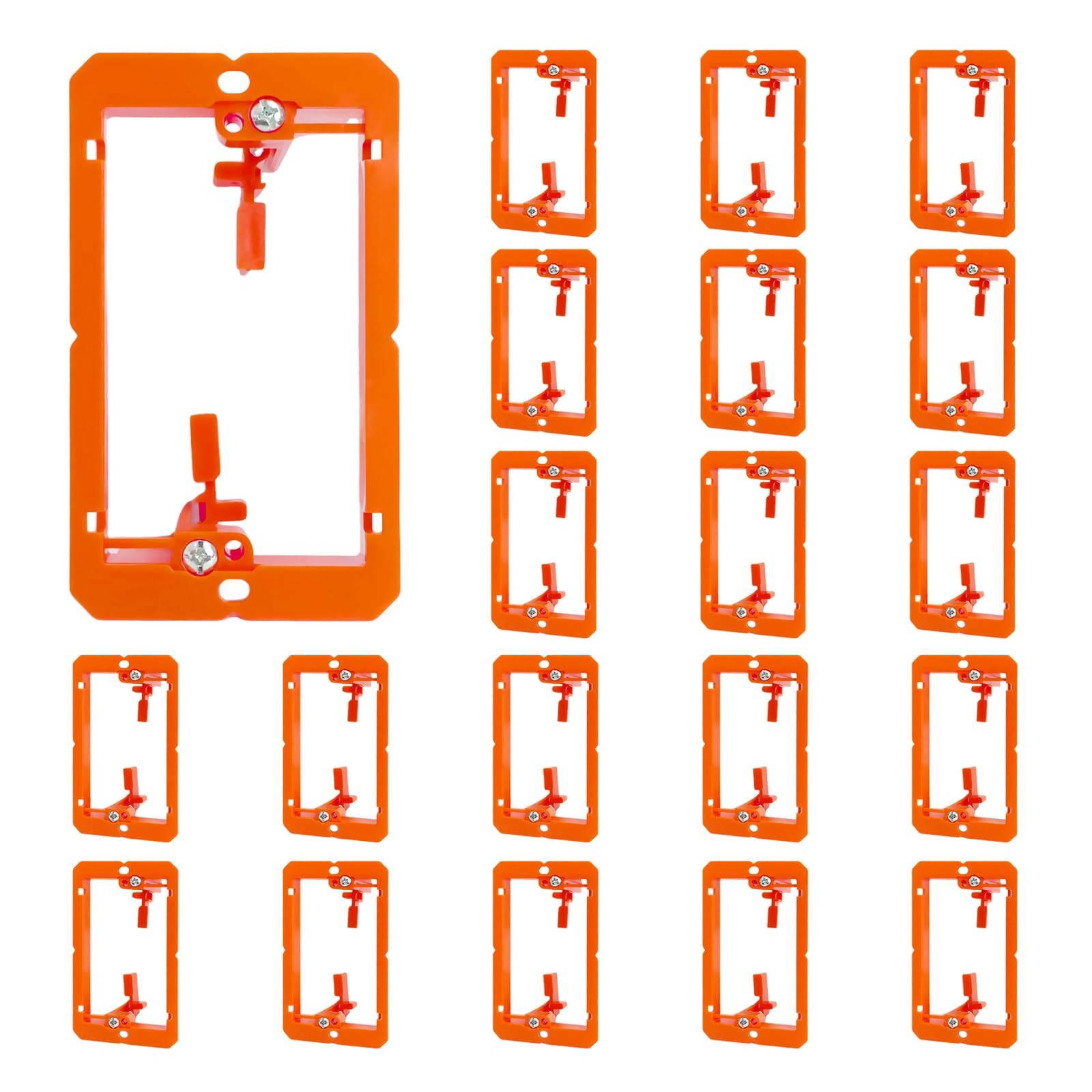 20 Pack Low Voltage Mounting Bracket, 1 Gang Drywall Box Orange