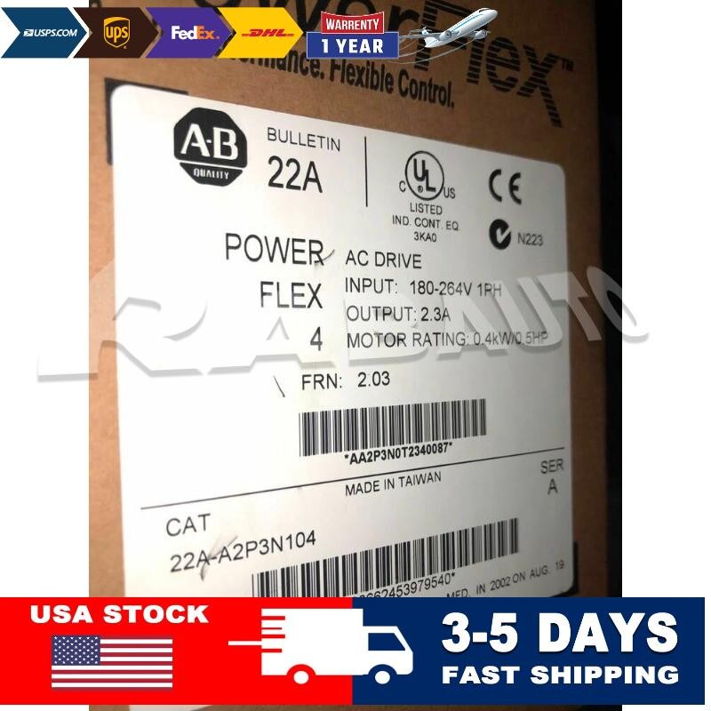 1PCS NEW Allen Bradley 22A-A2P3N104 Via DHL or Fedex 22AA2P3N104 US Free Tax