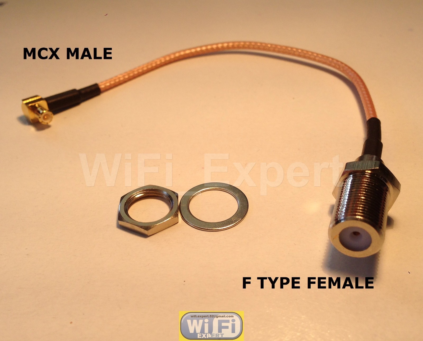 F Female to MCX Right Angle Male Jumper Pigtail RG316 Cable 3-20 INCHES USA