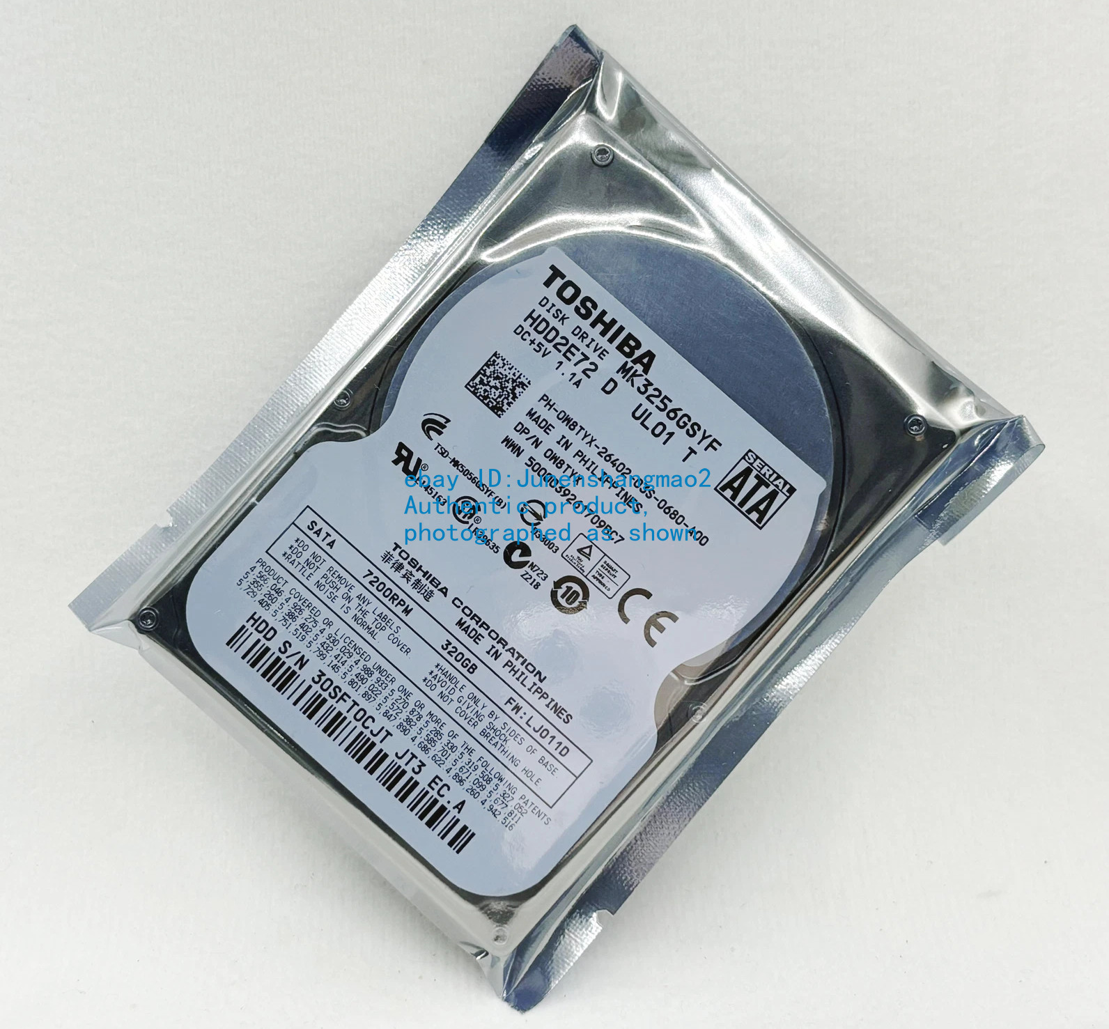 Toshiba 320GB MK3256GSYF SATA 2.5" Notebook Hard Drive
