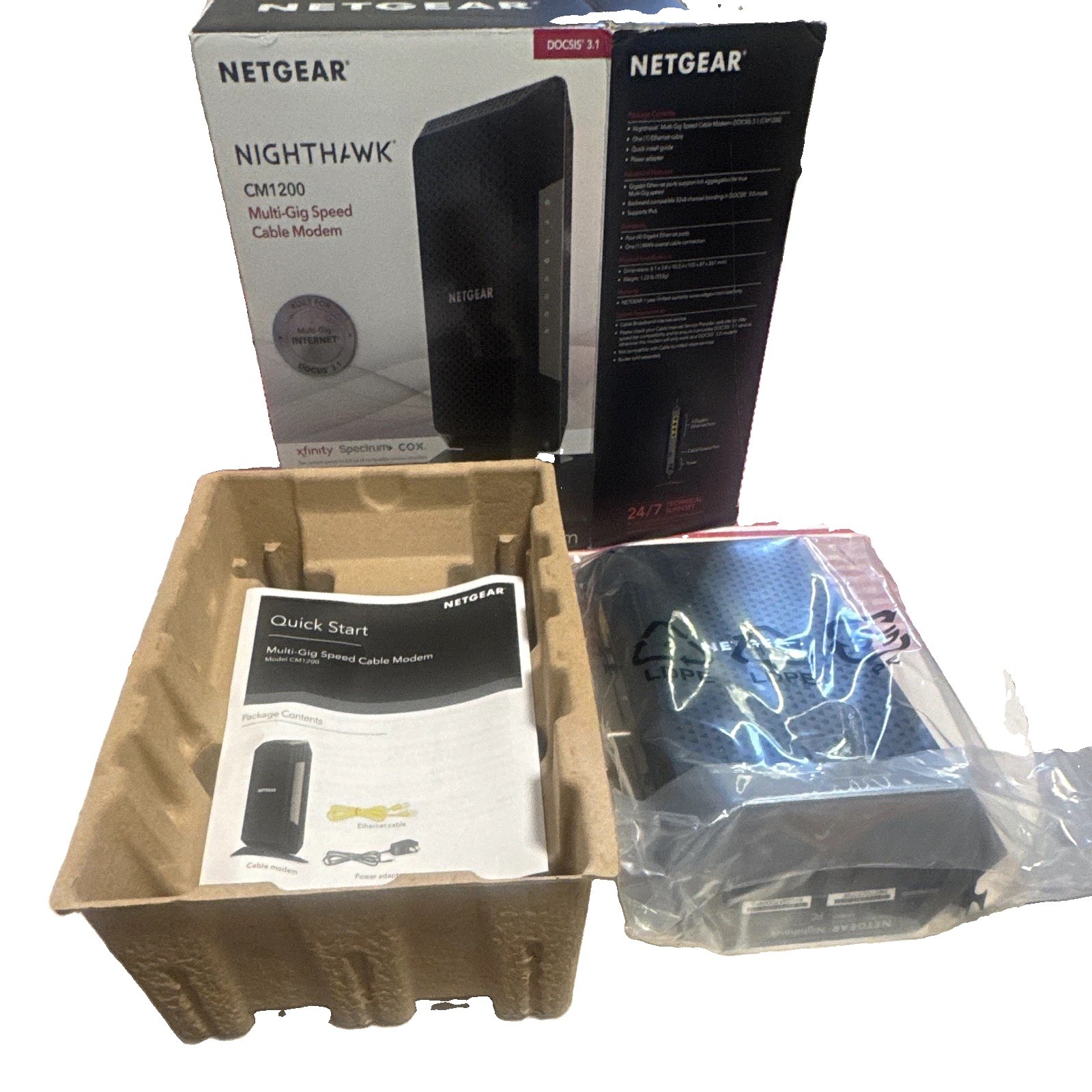 NETGEAR Nighthawk CM1200 DOCSIS 3.1 Cable Modem 4Gbps 4x GbE LAG