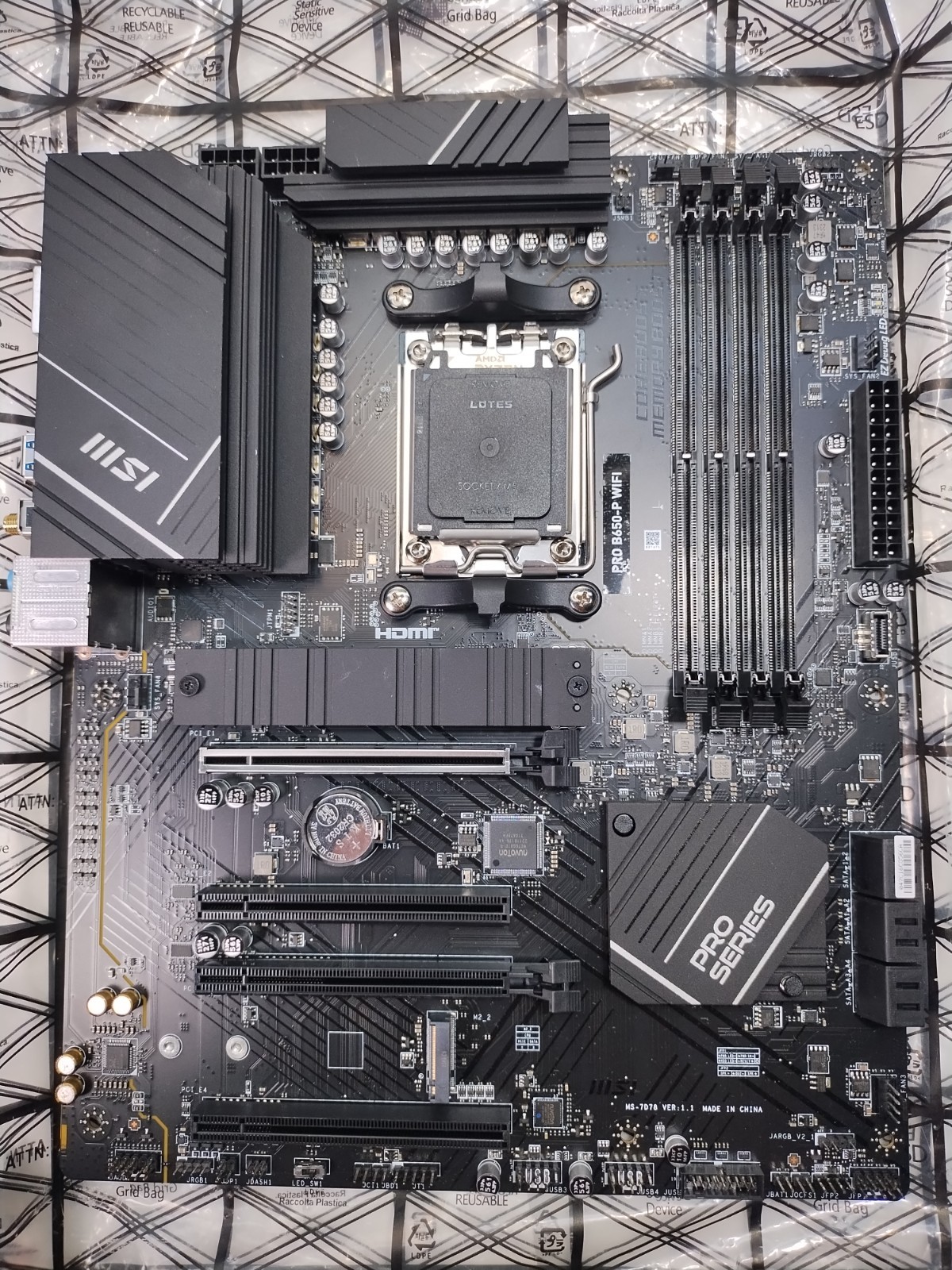 MSI PRO B650-P WIFI AM5 ATX Motherboard for Ryzen 7000–9000, DDR5, WiFi 6E *READ