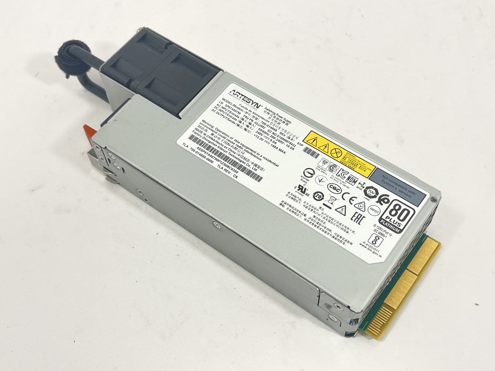 LOT OF 2 Artesyn 700-014888 1800 Watt 230V Platinum Power Supply 02JJ992
