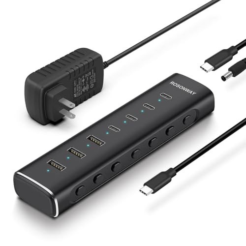 Port Powered USB 3.2 Hub 4 USB-C 3 USB-A 10Gbps Aluminum RSH-H7C4