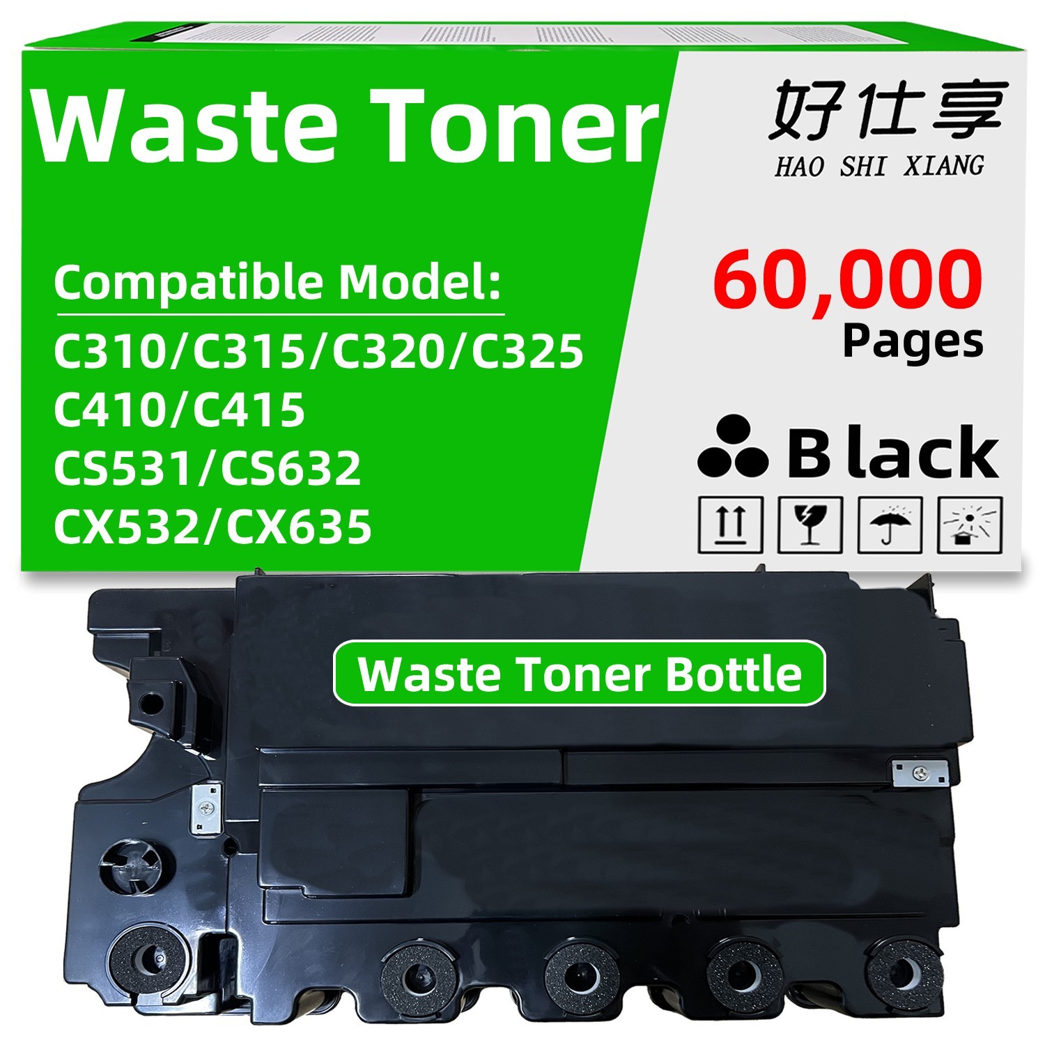 75M0W00 Waste Toner Bottle Compatible for Lexmark CS531 CS632 CX532 CX635 C410