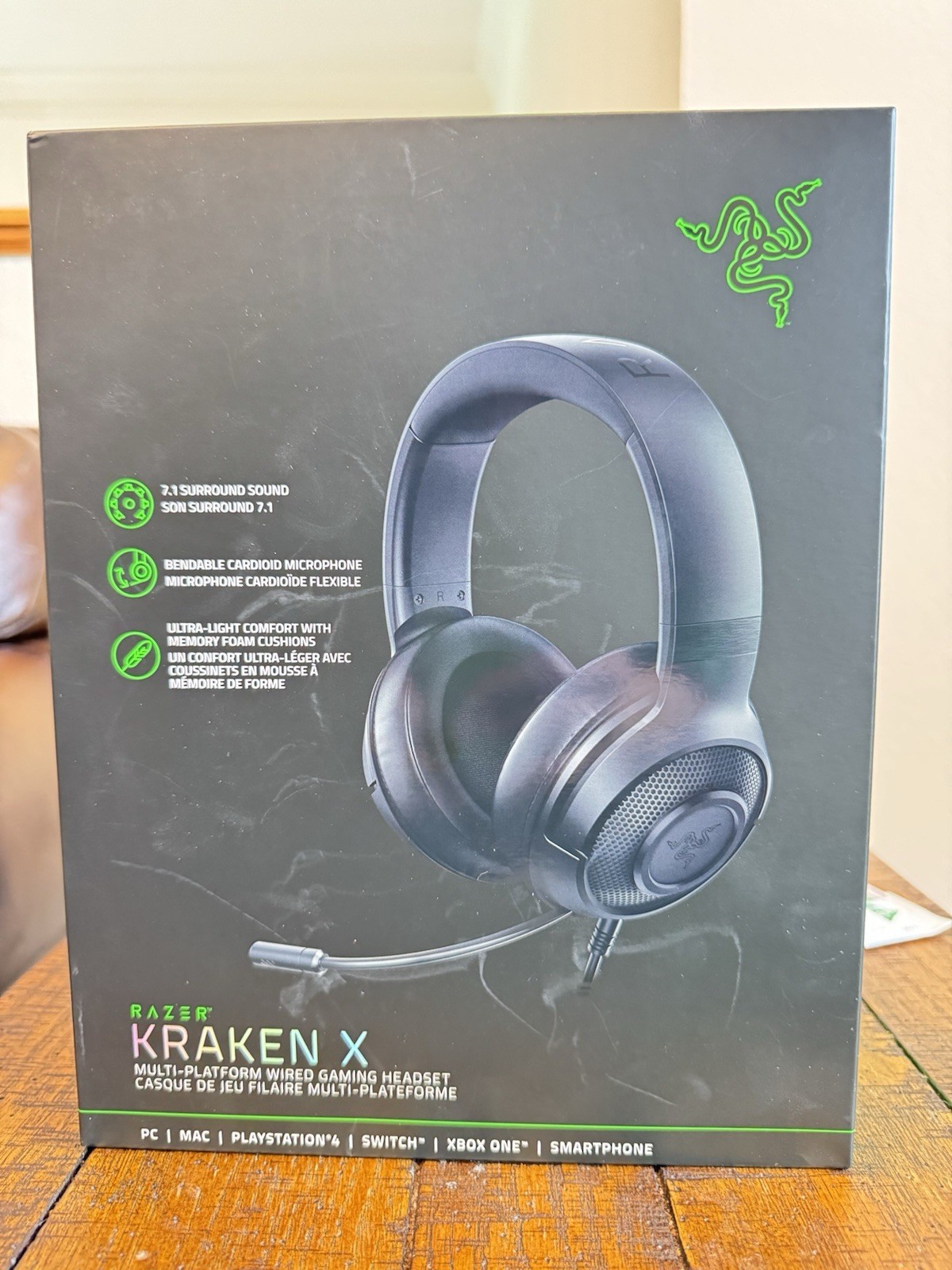 Razer Kraken X Wired Gaming Headset 7.1 Surround for PC PS4 PS5 Switch Xbox One