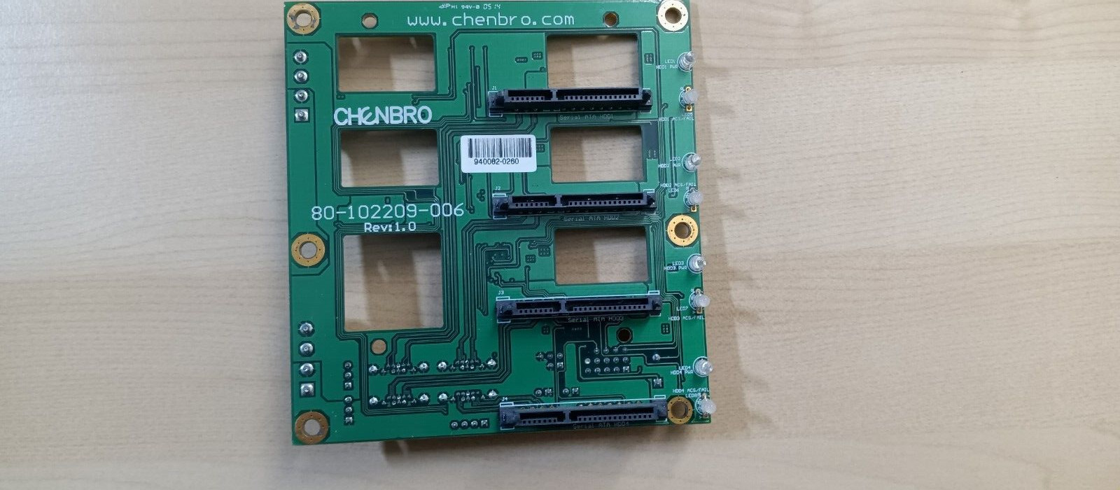 BACKPLANE CHENBRO 4xSATA 80-102209-006