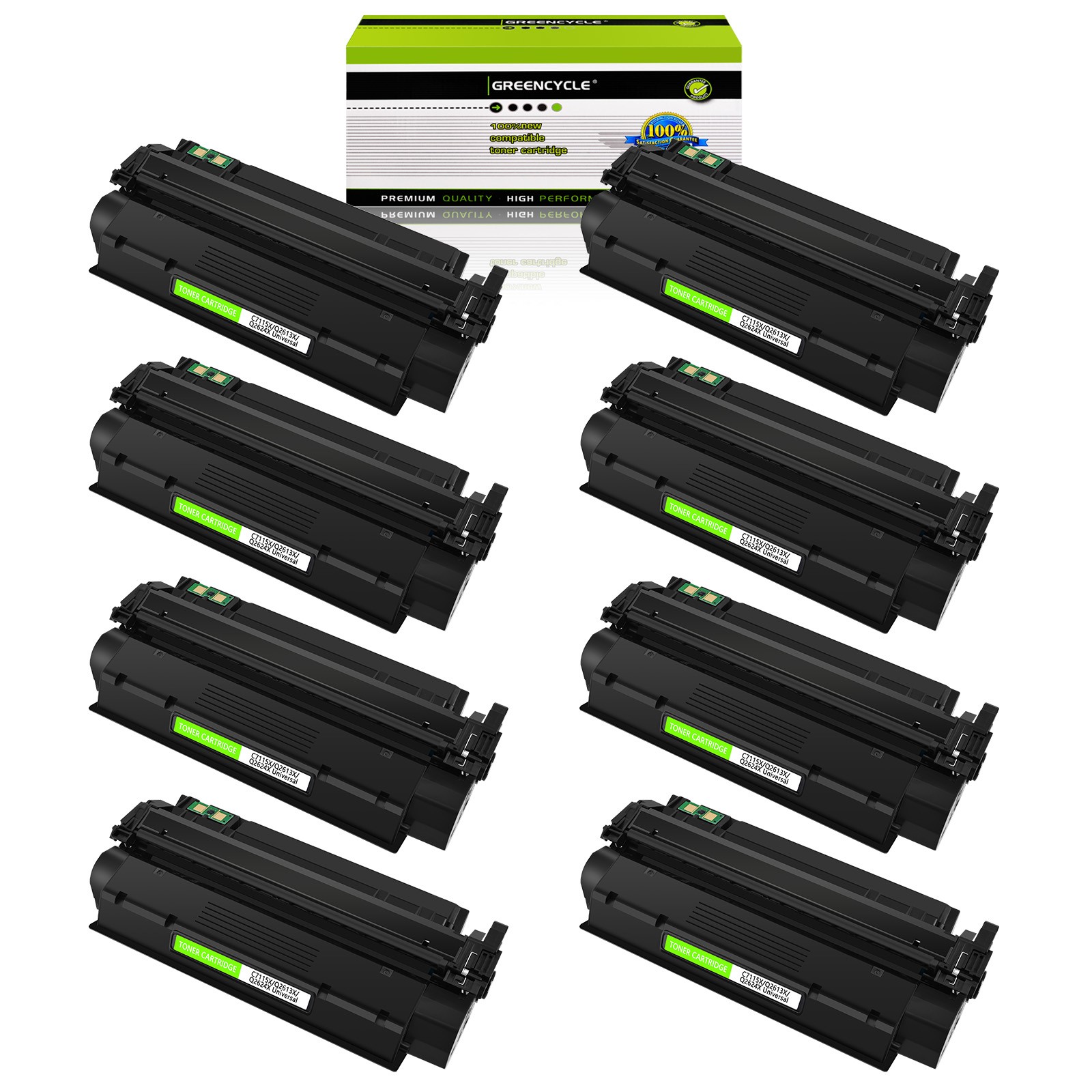 GREENCYCLE 8PK Compatible For HP C7115X HY Toner Cartridges - LaserJet 1220se 33