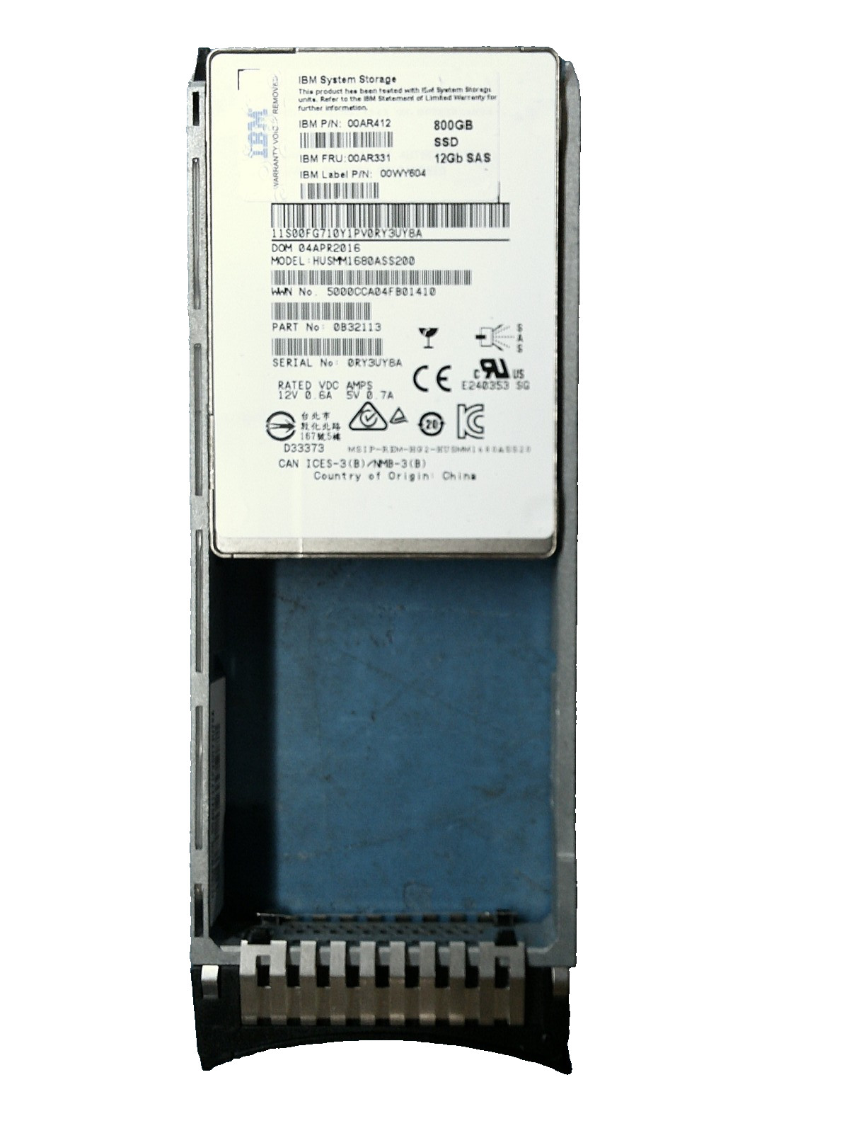 IBM 00AR331 SSD, 800GB 12G SAS 2.5" Internal Solid State Disk Drives 