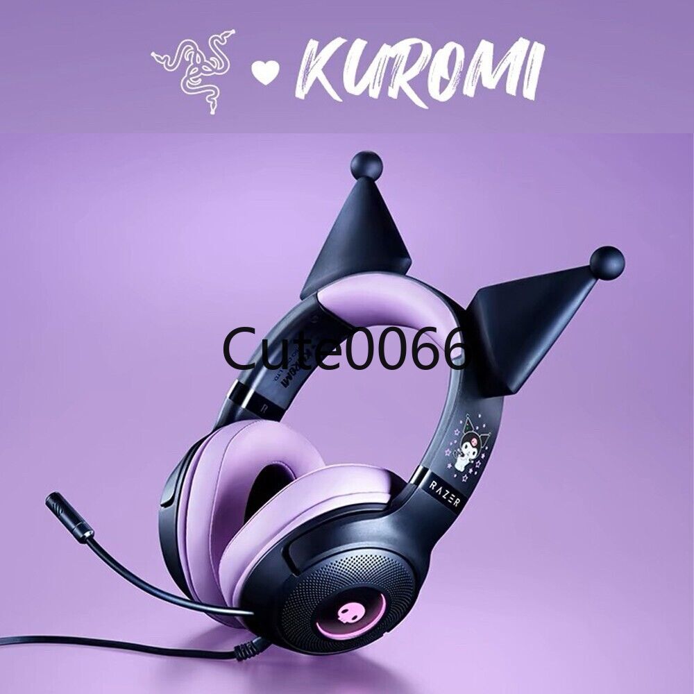 Razer x Sanrio Kuromi Kraken V2 X Wired Headset Headphone Limited Edition