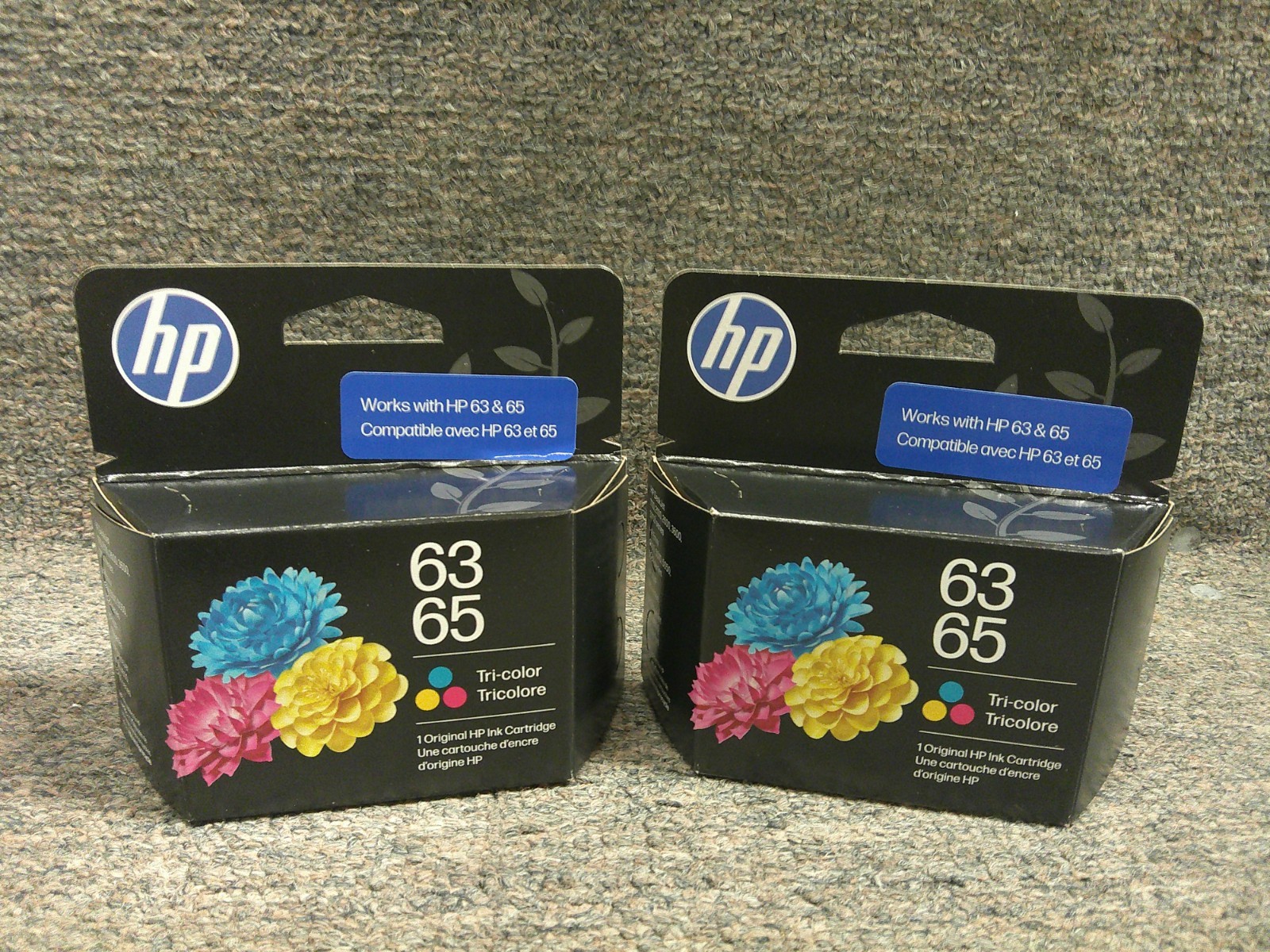 B7RT2AN New Genuine (2 pack) HP 63 / 65 Tri-color Ink Cartridges 12/2027