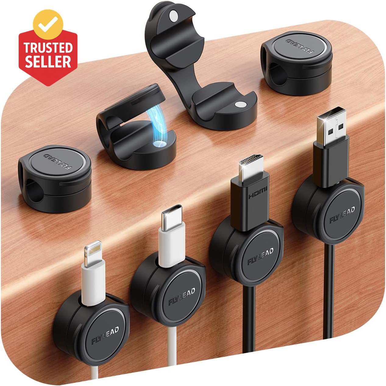 8-Pack Silicone Cord Organizer Magnetic Cable Clips, Adhesive Cable Management u