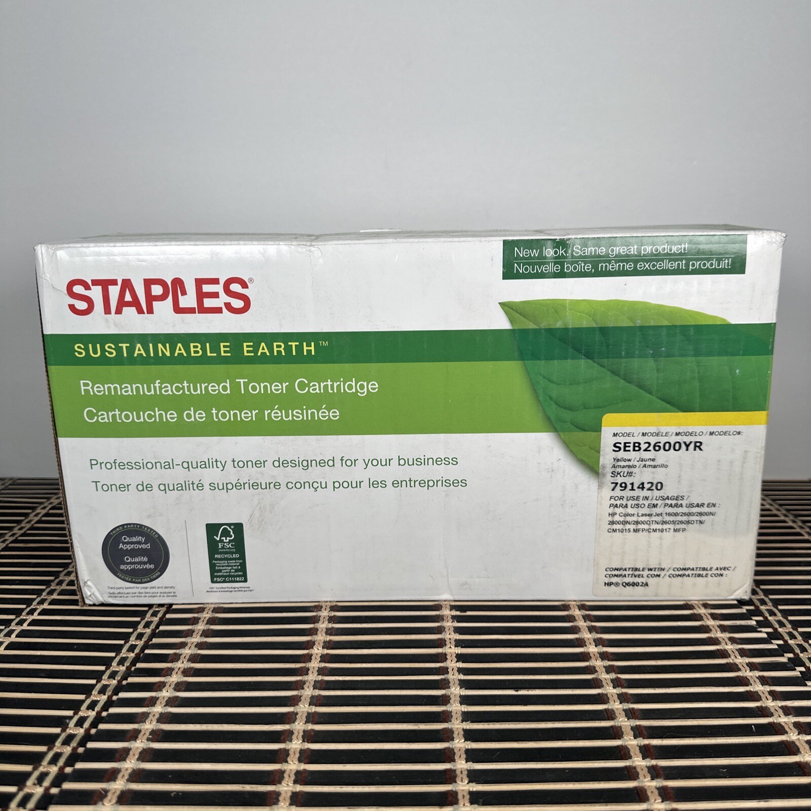 Staples SEB2600CR Reman Non OEM Toner Cartridge SKU-791417 Yellow New HPQ6001A