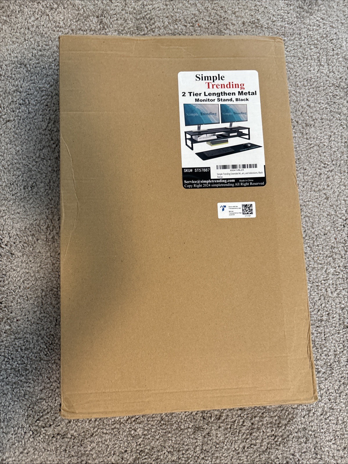 Simple Trending 2 Tier Metal Dual Monitor Stand Riser,Computer Office Black 