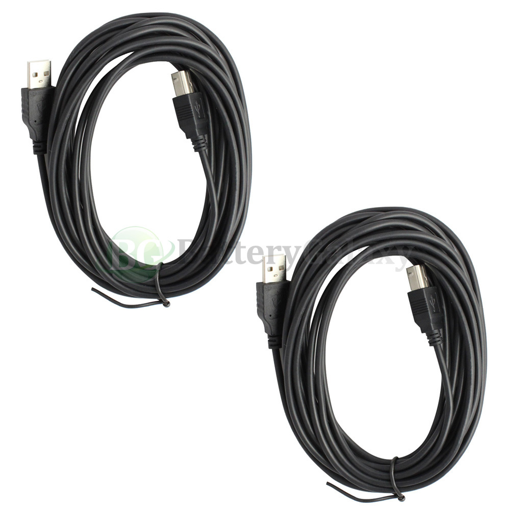 2x 15FT 15' 15 FT FEET USB 2.0 A TO B HIGH SPEED PRINTER CABLE CORD 800+SOLD