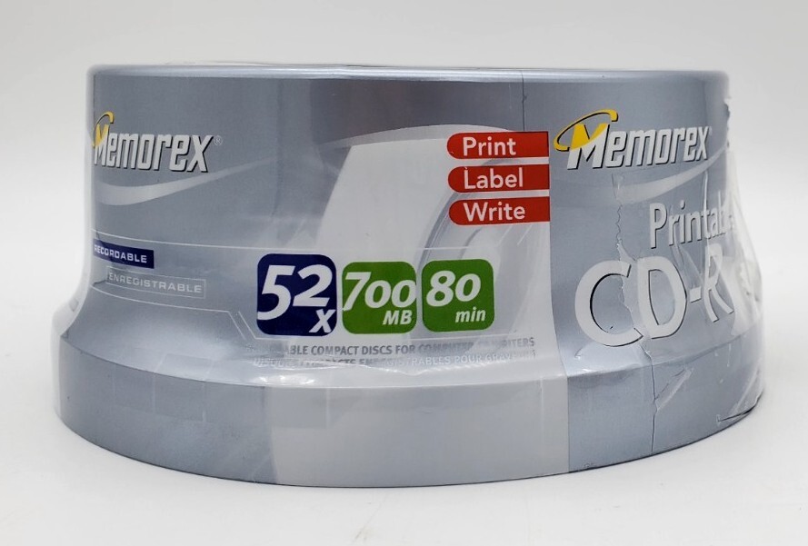 MEMOREX 52X / 700MB / 80 Min  - CD-R Recordable 30 Pack - New Sealed