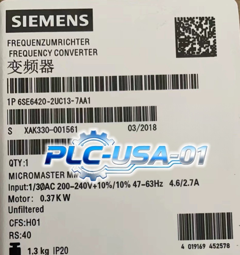 6SE6420-2UC13-7AA1 1PCS Brand New Siemens 6SE6 420-2UC13-7AA1 Fast ship