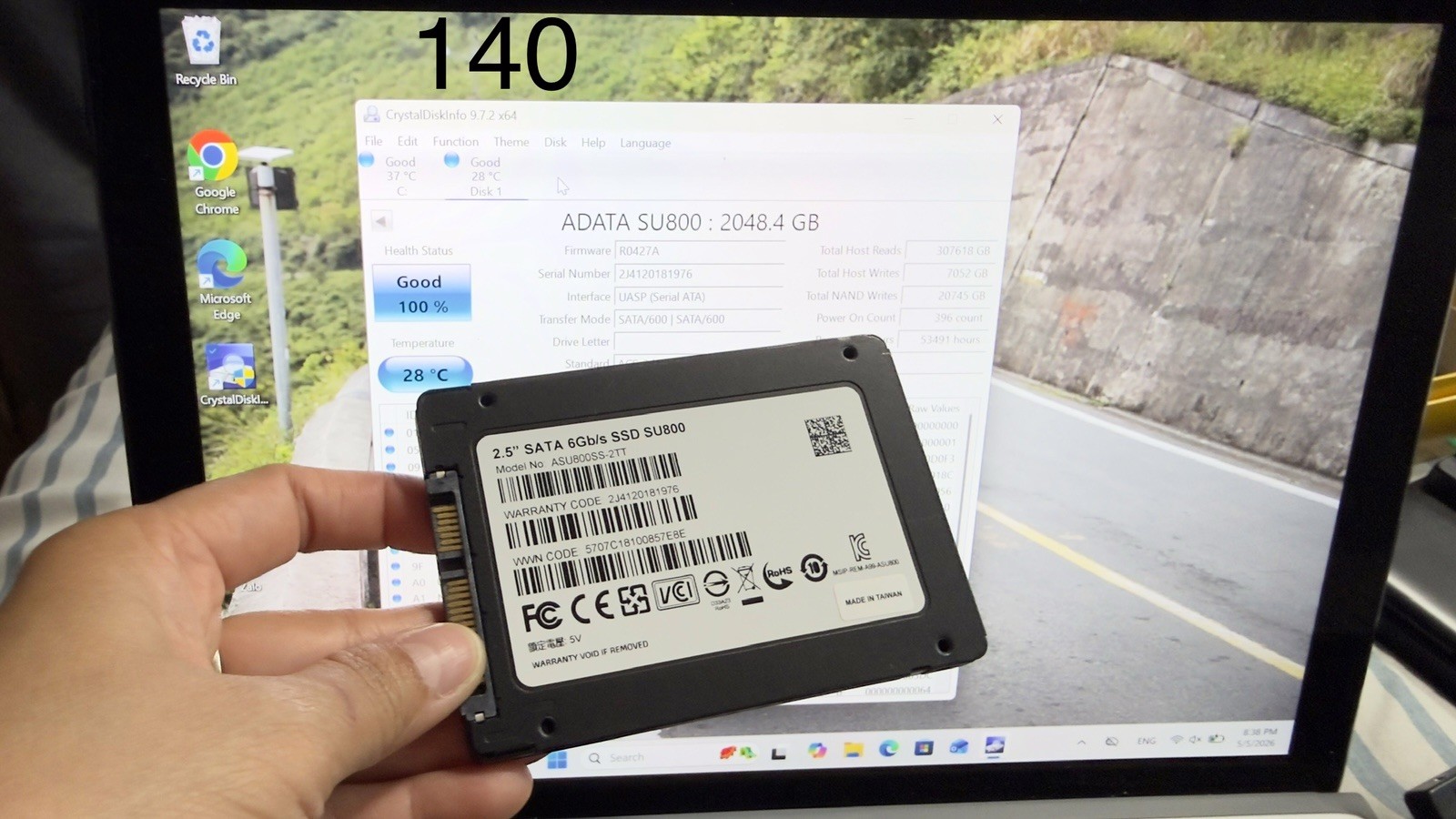 ADATA 2TB ASU800SS-2TT SU800 SSD 2.5” Health Good 100%