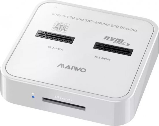 NEW Maiwo K3016SD Dual Bay M.2 NVMe SATA (B+M Key) SSD Docking Station SD Card